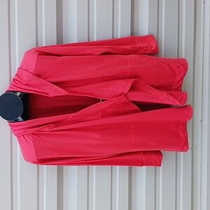 Cuddl Duds Flexwear S/M Open Front Crossover Pockets Thumbholes Hoodie